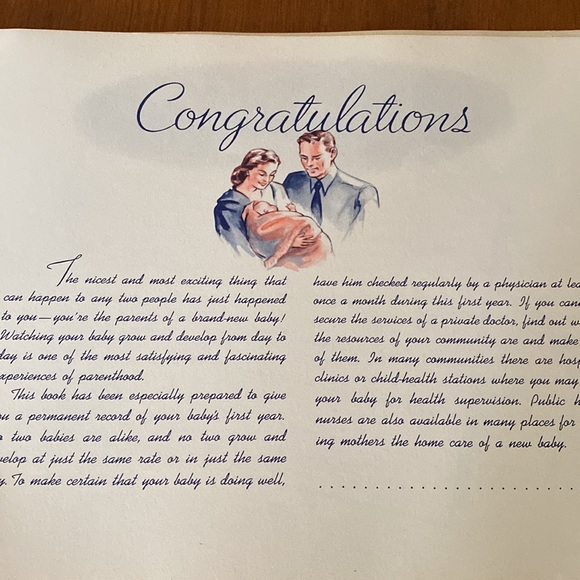 VTG Baby Book & Baby Illustration - Picture 3 of 13